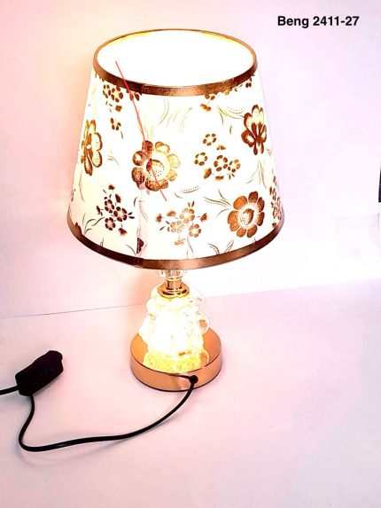 BENG 2411-27 Bedside Table Lamps - Small Nightstand Lamps Set of 2 with Fabric Shade Bedside lamp