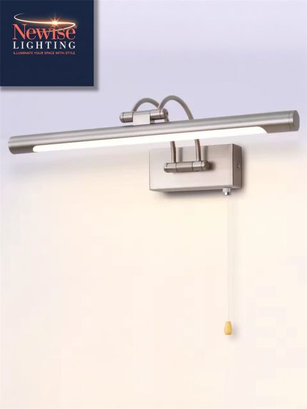 Wired Led SILVER MIRROR/VANITY LIGHT With Pull Switch