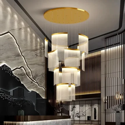 LED Tri-color Staircase Chandelier