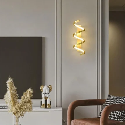 Spiral Gold modern 3 color led Wall light
