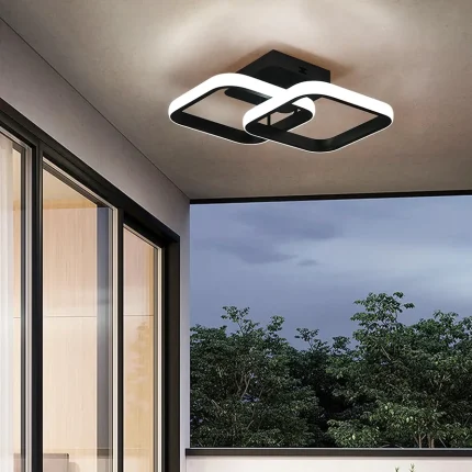 Square Tri-color black Led pendant Ceiling Light