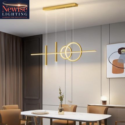 Gold Linear led Dining  chandelier
