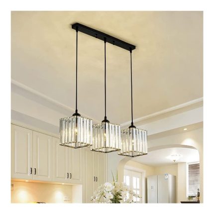 Dining 3 hold black crystal chandelier