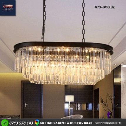 Smoky Black 800mm Crystal Chandelier