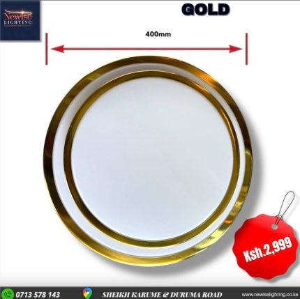 Double  Ring  Gold 400MM Ceiling Light