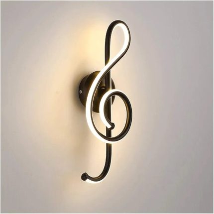 G Cleff Black Led Tri-Color Wall light