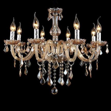 European 8  Arms Amber Chandelier