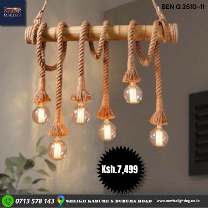 Bamboo 6 Bulbs Rustic Chandelier