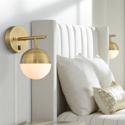 Brass Ball with on and off Switch Wall Light