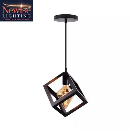 Cube Black Pendant Light