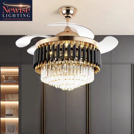 Crystal Retractable Fan Chandelier