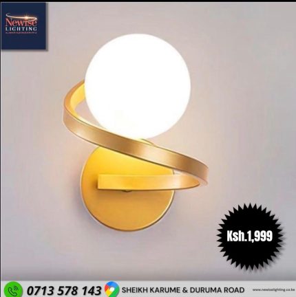 Glass ball gold wall light