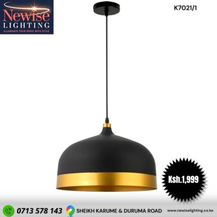 Black and Gold bowl pendant light