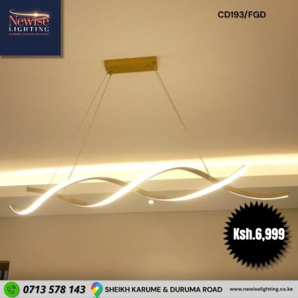 Horizontal Curved Led Tri-color chandelier