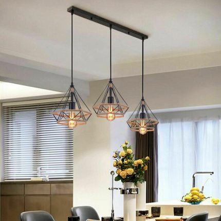 Straight  Bar Diamond dining  Hemp Rope chandelier