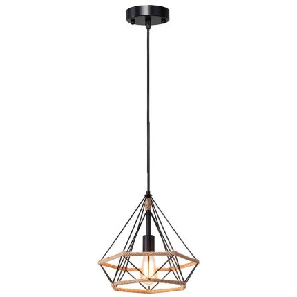 Diamond Hemp Rope Vintage Pendant Light