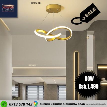 Tri-Color Led Swirl Loop Led Pendant Light