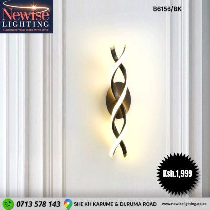 Double Spiral  Led Tri-color Wall Light - Black