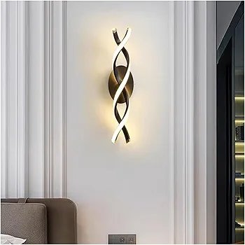Led Spiral Shape Wall Scones - Black