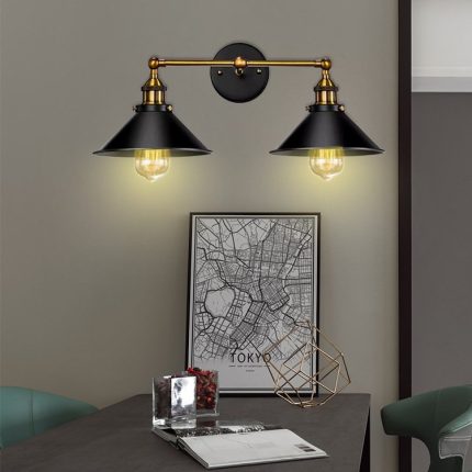 Industrial Double Head Wall Light