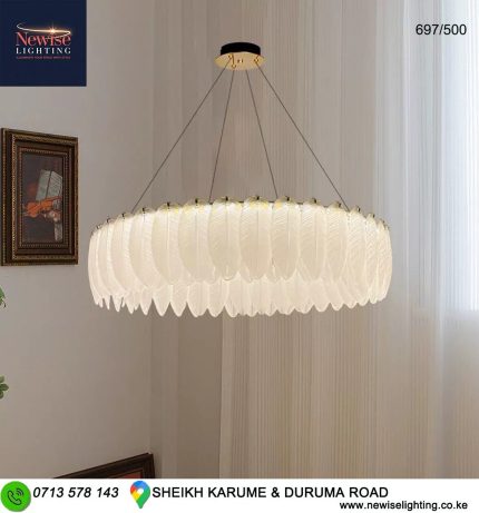 Luxury  Leaf 500MM aTri-color Led Chandelier