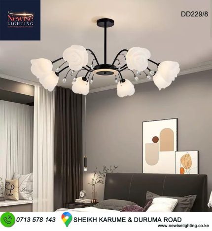 8 Lights Rose Chandelier