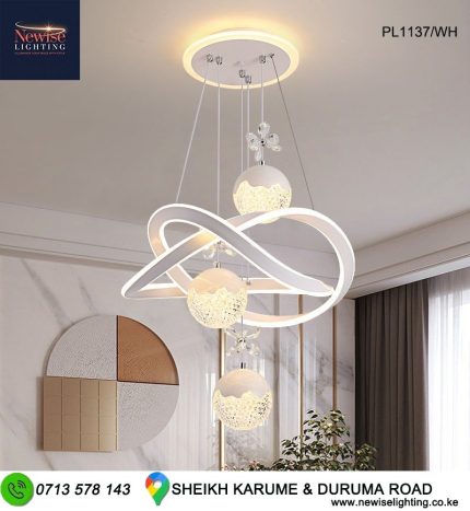 Stylish Tri-color Led chandelier- White